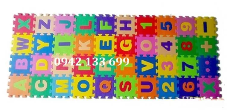 Thảm Cao Su Cho Bé Mini Chữ Số 15x15cm 