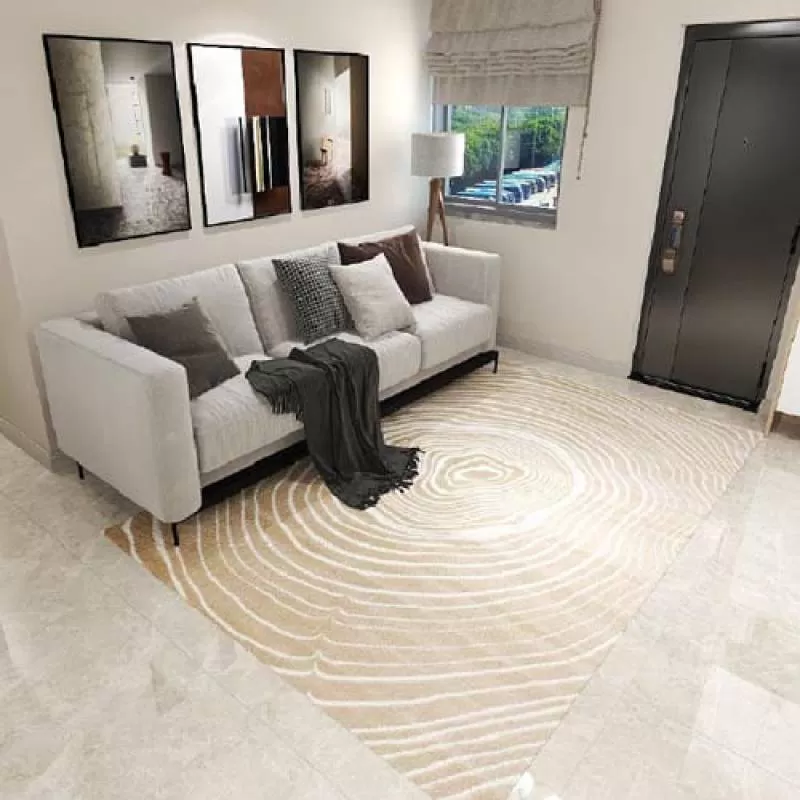 Thảm trang trí phòng khách hình sỏi TQ 7758 CY 