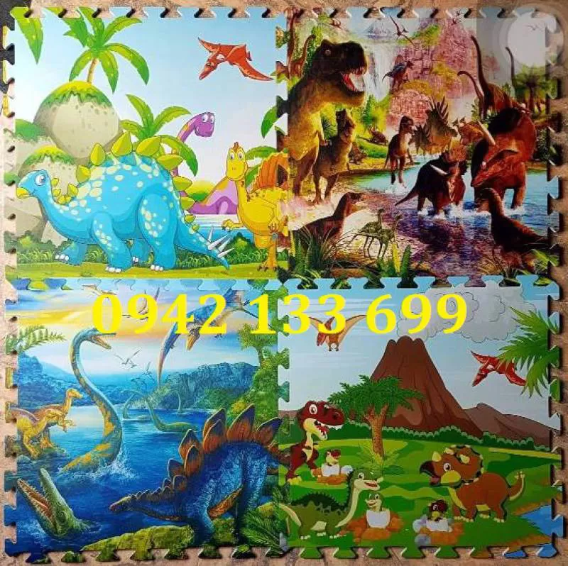 Thảm Trải Sàn Cao Su Hình Khủng Long 