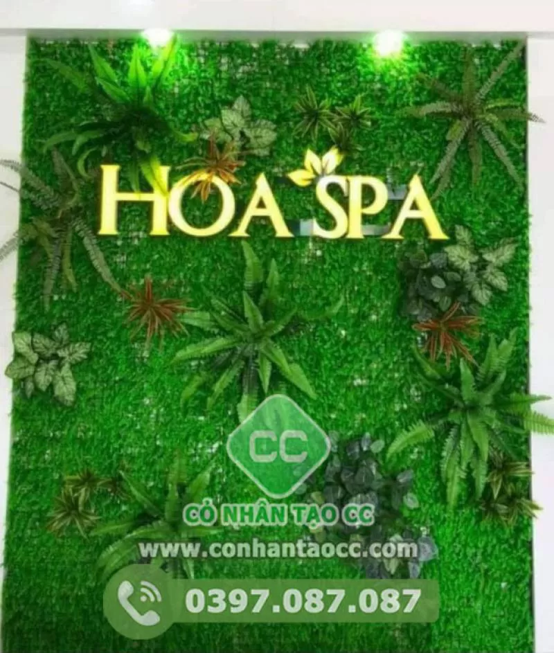 Cỏ nhân tạo trang trí mảnh tường Xanh
