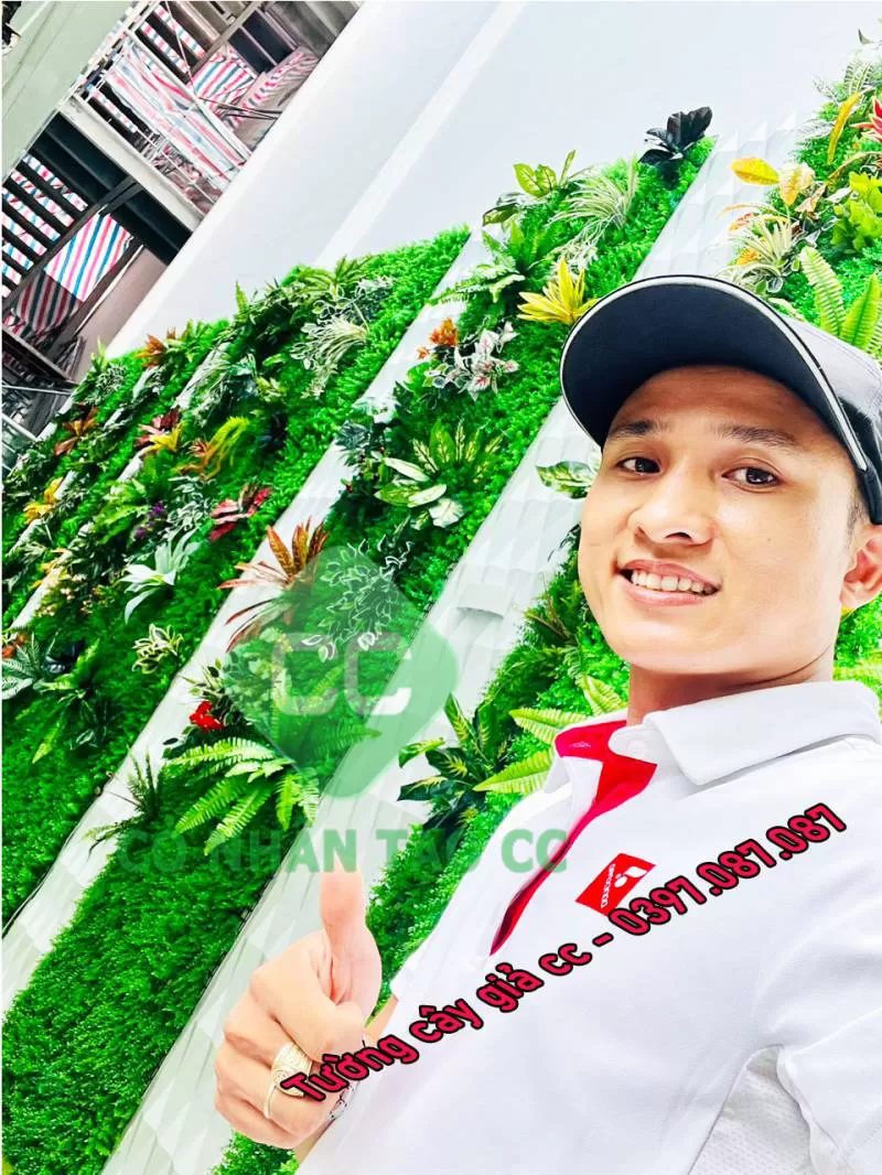 Tường cây giả trang trí