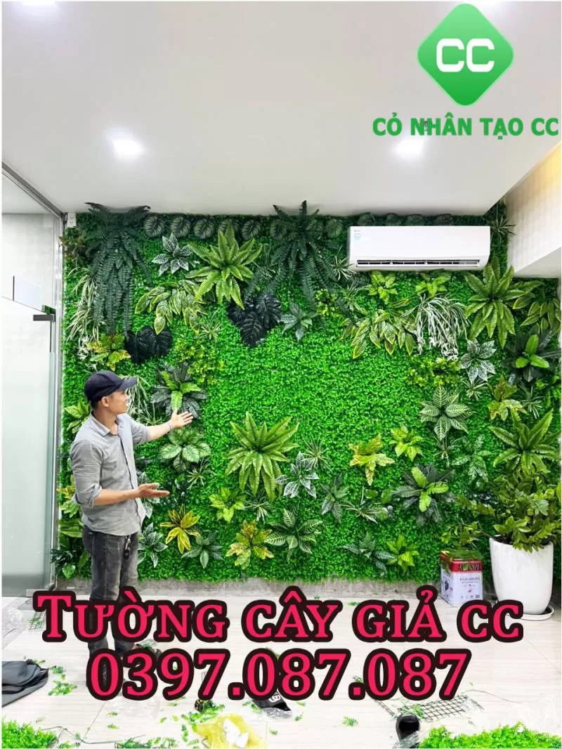 Tường cây giả giá rẻ HCM