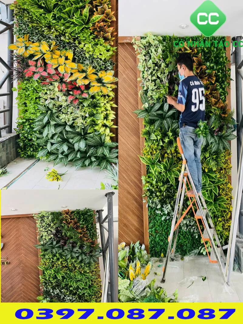 Tự thi công tường cây giả đơn giản