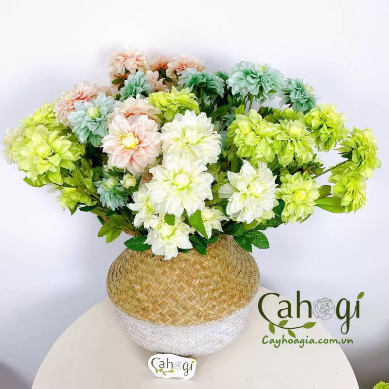 Hoa Thược Dược 2 Bông 1 Nụ 40 Cm 