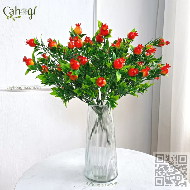 Cành Lựu Phú Quý Giả 10 Quả 35 CM 