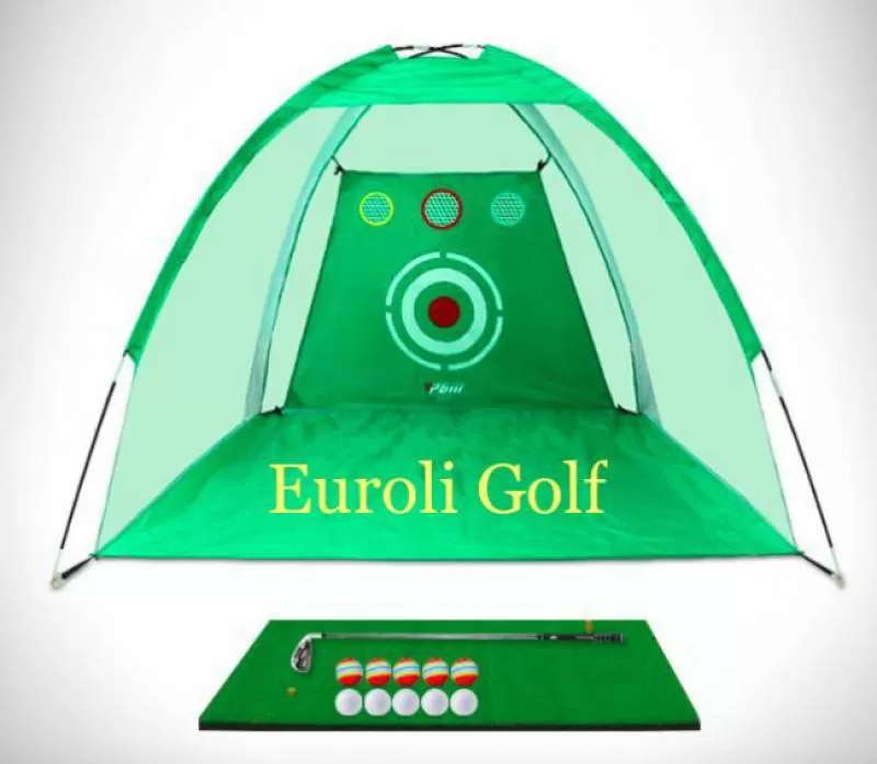 Set Lồng 2x3, thảm swing golf 120 và gậy iron tập trong nhà