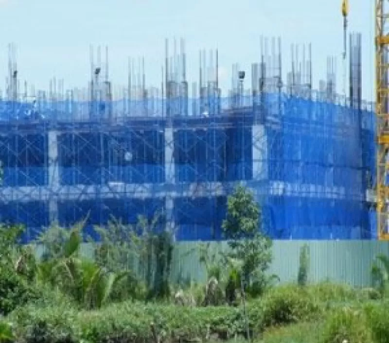 Lưới bao che công trình blue