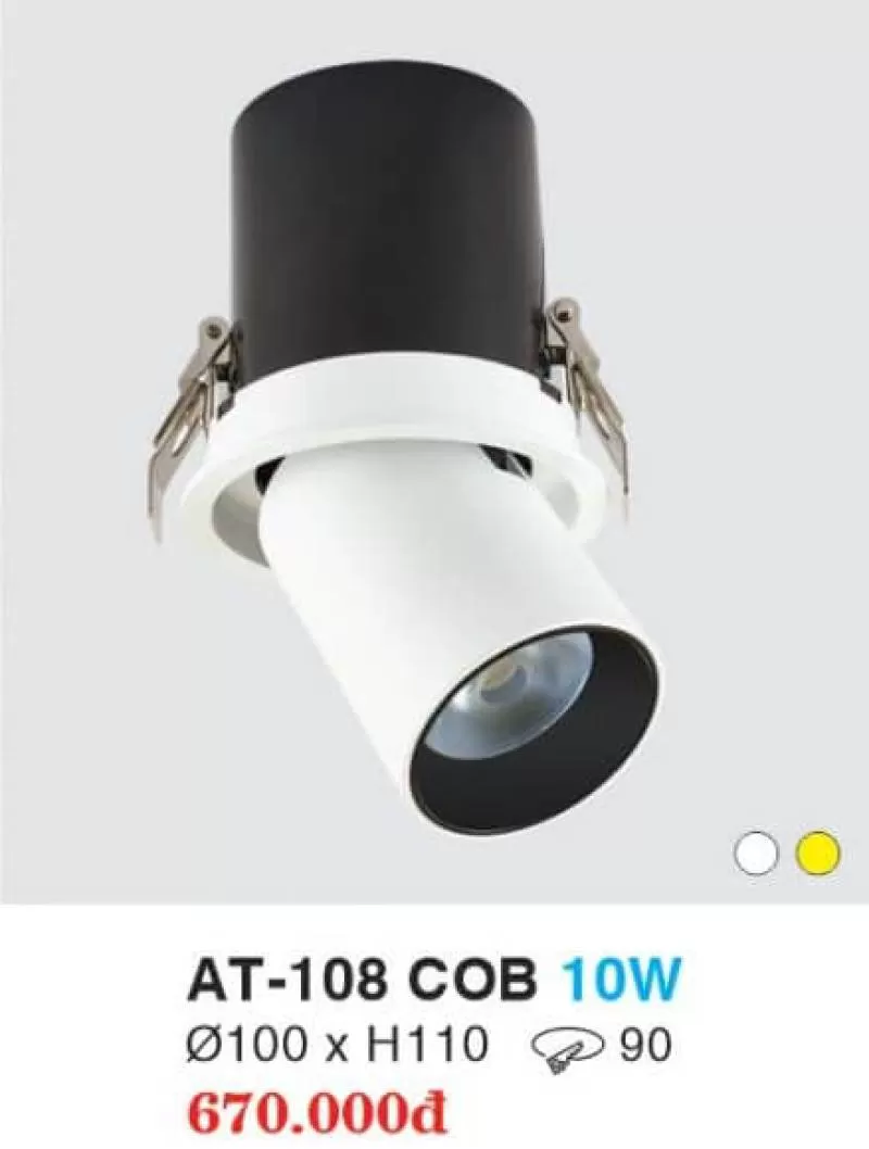 Đèn downlight âm trần AT-108 COB 10W HUFA
