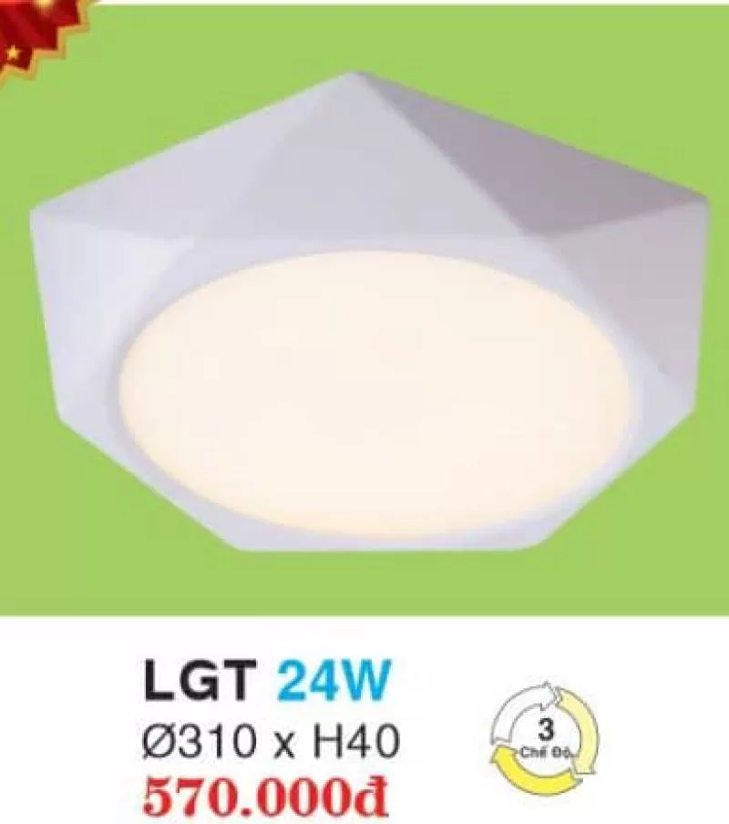 Đèn led âm trần hợp kim cao cấp LGT 24W HUFA