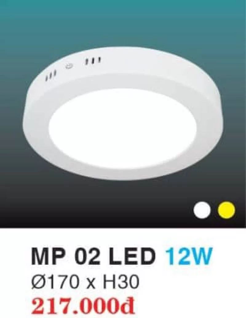Đèn Led Mâm Phẳng Hợp Kim Nhôm Cao Cấp MP LED 12W HUFA