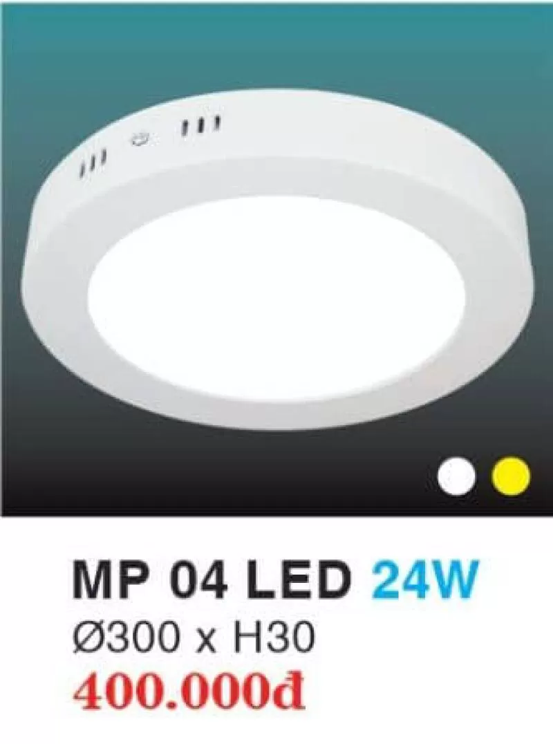Đèn Led Mâm Phẳng Hợp Kim Nhôm Cao Cấp MP LED 24W HUFA