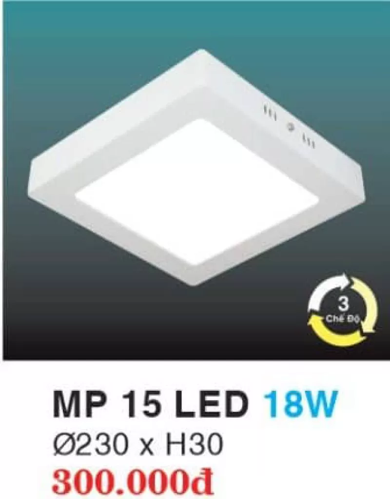 Đèn led mâm phẳng đổi màu hợp kim nhôm cao cấp MP 15 LED 18W HUFA