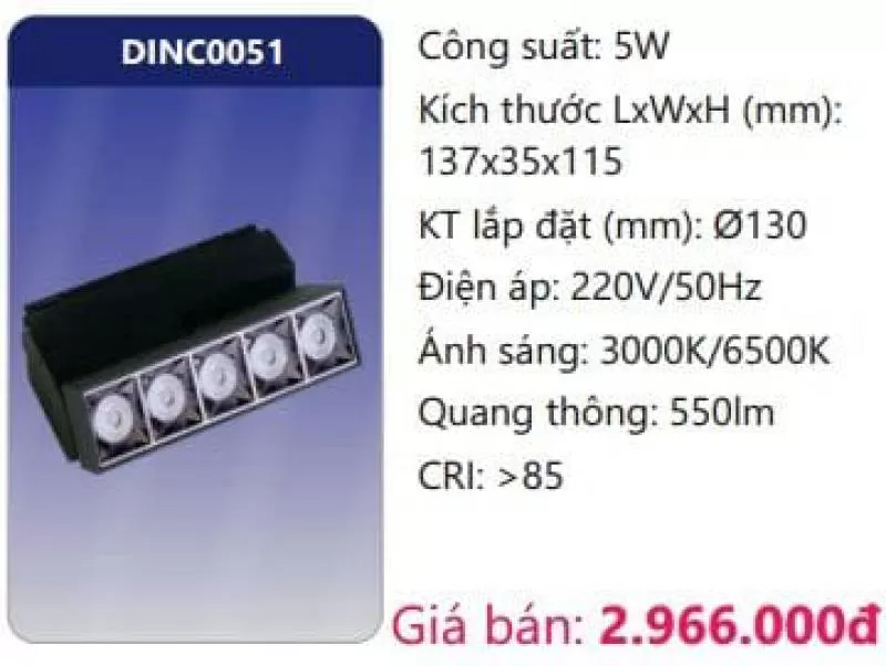Đèn LED chiếu điểm – Tán quang nam châm DINC0051 