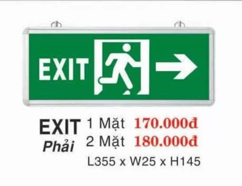 Đèn lối thoát hiểm EXIT (phải) 2 mặt 