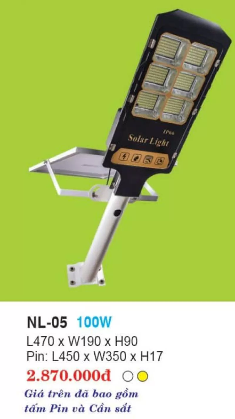 Đèn đường cao áp năng lượng mặt trời NL-05 100W