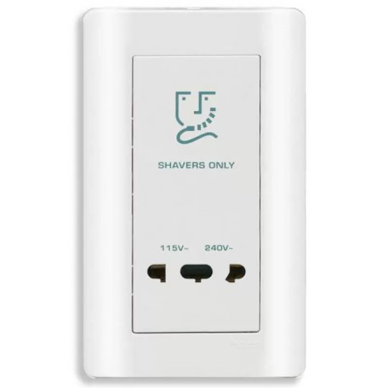 Bộ ổ cắm dao cạo râu, màu trắng, Schneider, mã E84T727V_WE 