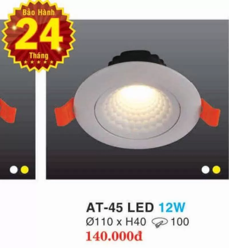 Đèn led downlight hợp kim nhôm cao cấp AT-45 LED 12W HUFA 