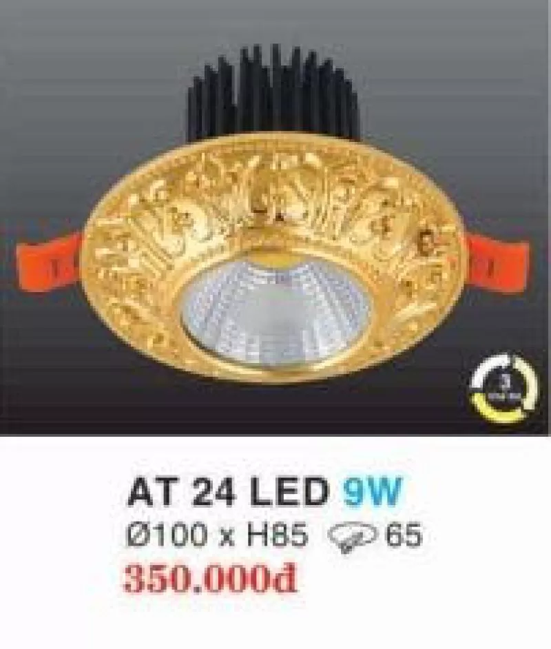 Đèn led downlight hộp kim nhôm cao cấp AT 24 LED 9W HUFA