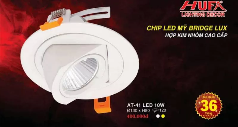 Đèn led downlight hợp kim nhôm cao cấp AT-41 LED 10W HUFA