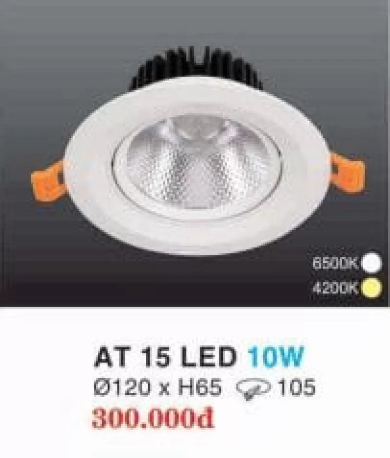 Đèn led downlight hộp kim nhôm cao cấp AT 15 LED 10W HUFA