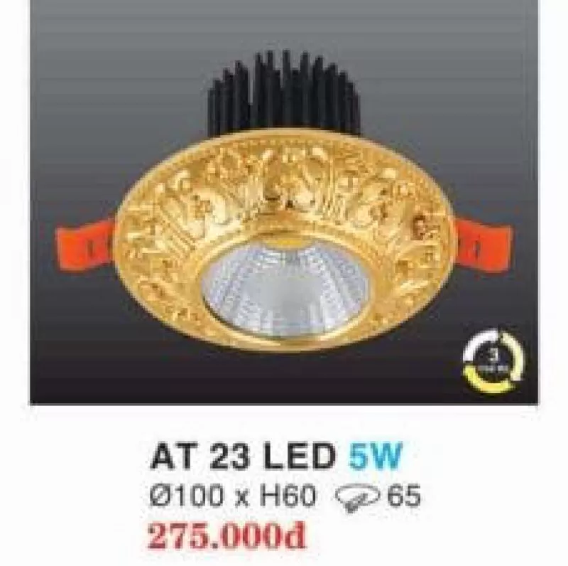 Đèn led downlight hộp kim nhôm cao cấp AT 23 LED 5W HUFA 