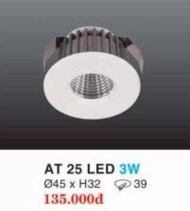 Đèn led downlight hộp kim nhôm cao cấp AT 25 LED 3W HUFA