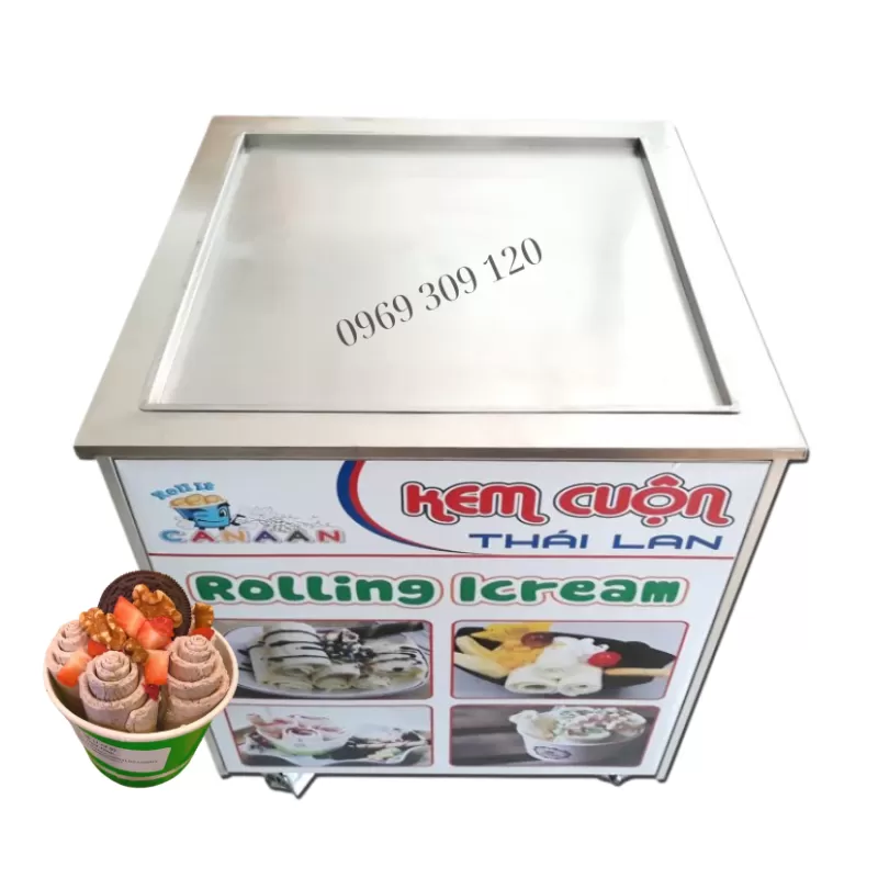 Máy làm Kem Cuộn Thái Lan 1 Chảo 60cm 
