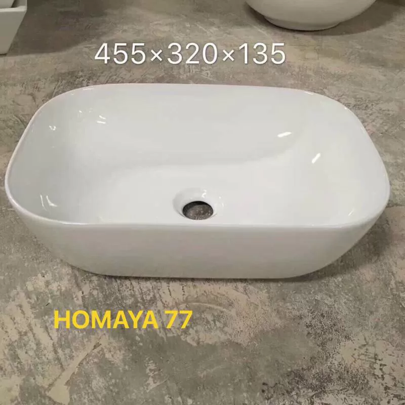 Chậu vuông đặt bàn đá homaya 77 
