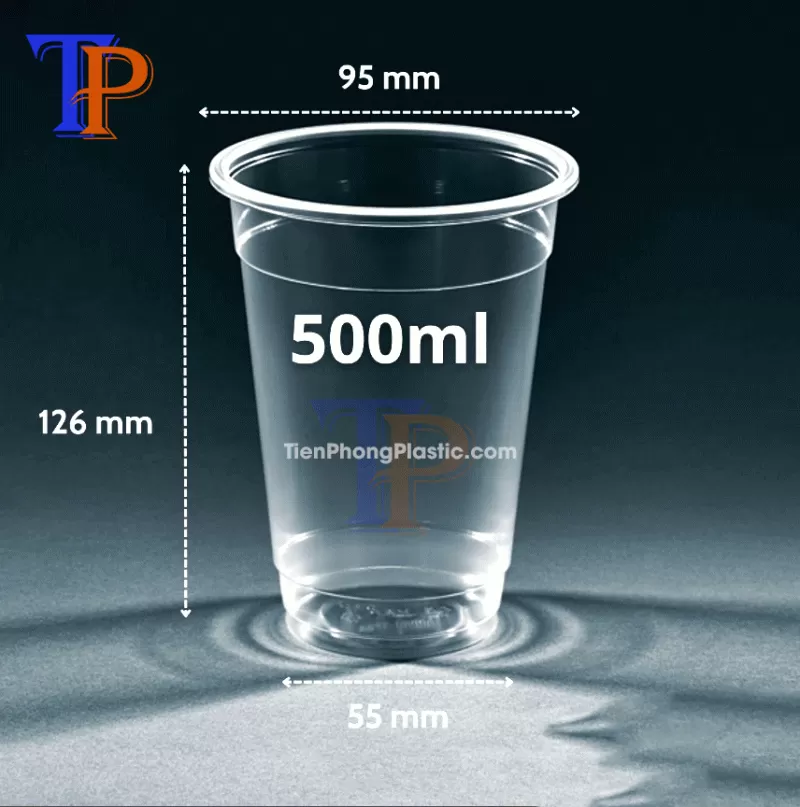 CỐC NHỰA ĐÁY BẰNG 500 ML