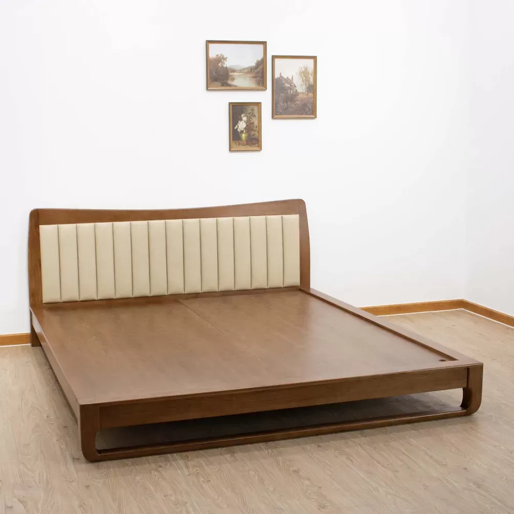 Giường Chân Quỳ Thiết Kế Hiện Đại Đầu Bọc Nệm Sang Trọng