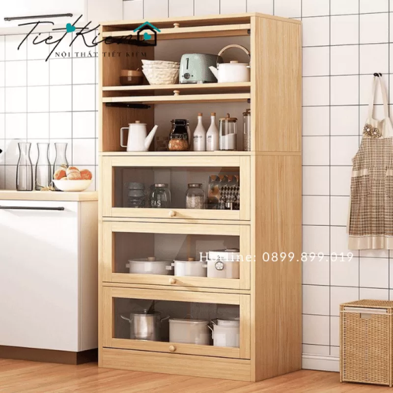 Kệ nhà bếp đa năng gỗ trắng KB2299