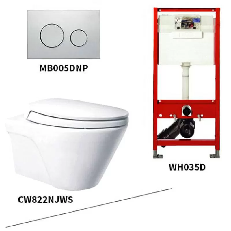 Bộ bồn cầu treo tường Toto CW822NJWS/WH035D/MB005DG