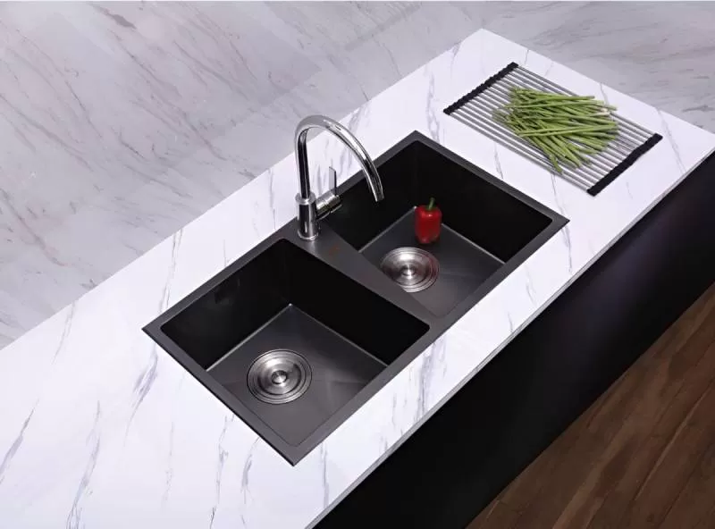 Chậu rửa bát 2 hố phủ đen nano Bello BL – C570