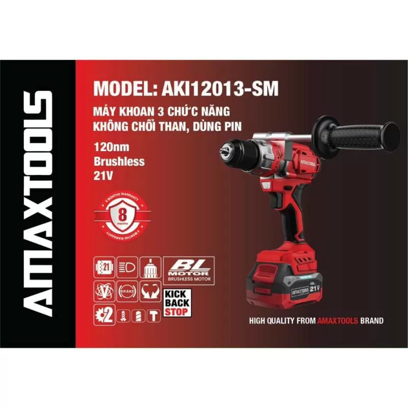 Máy khoan pin Amaxtools M21 AKI12013SM