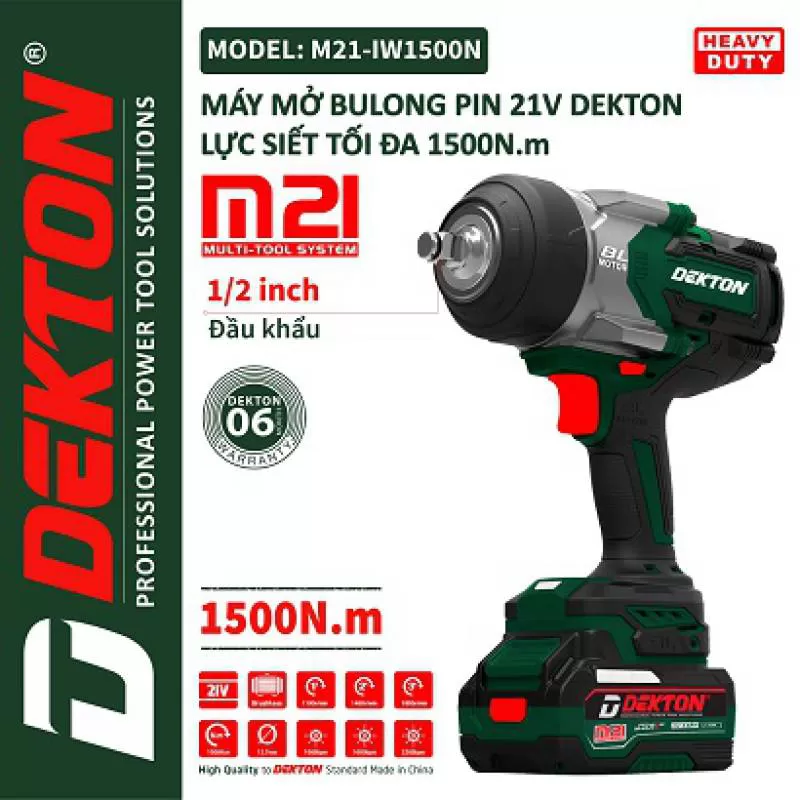 Máy mở bulong pin Dekton M21-IW1500N