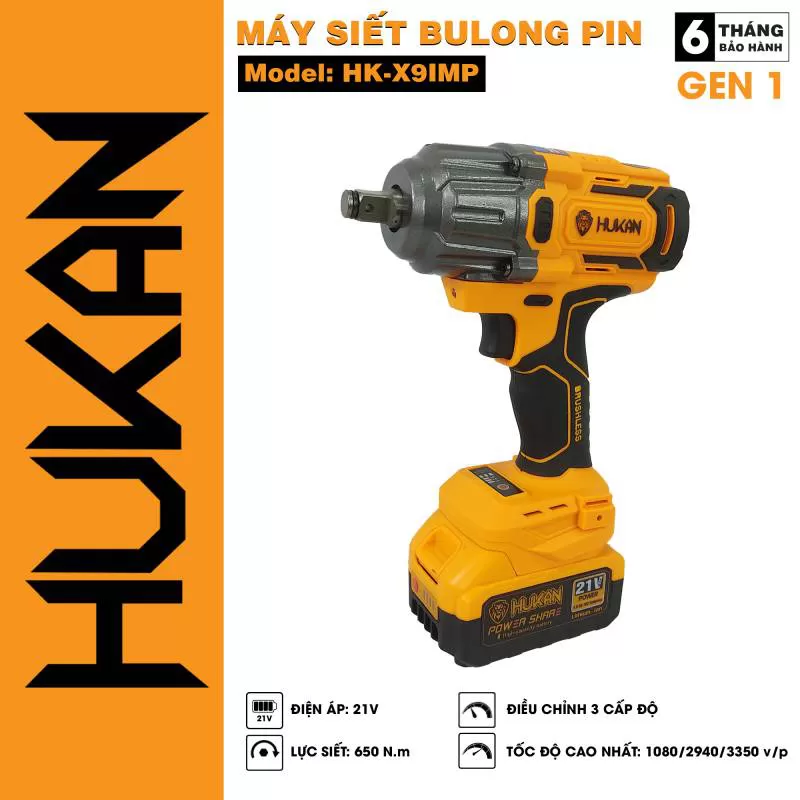 Máy siết bulong HUKAN đầu 2 trong 1 HK-Z900