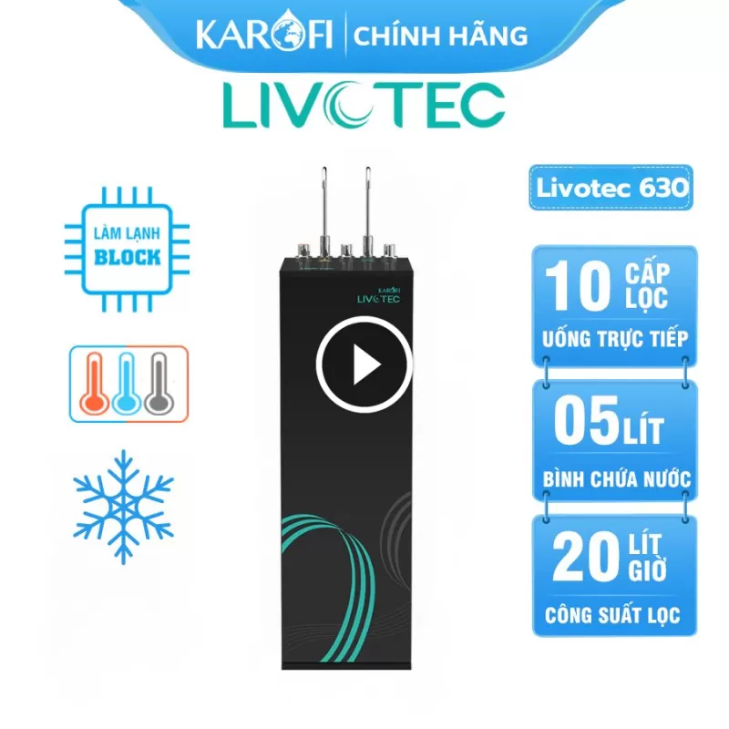 Máy lọc nước nóng lạnh nguội Karofi Livotec 630
