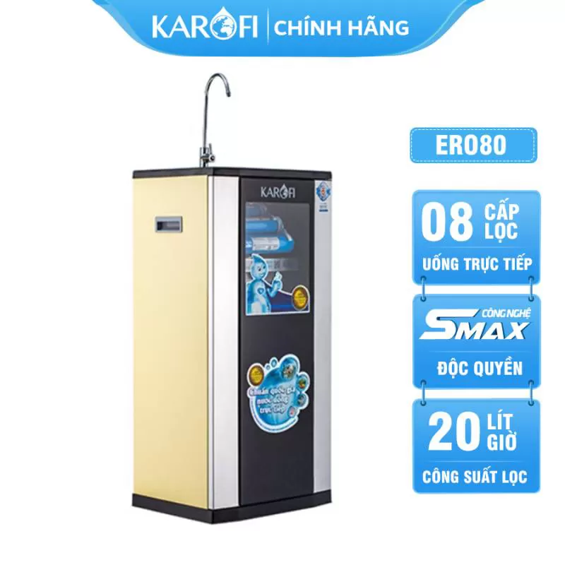 Máy lọc nước Karofi ERO80 loại bỏ hoàn toàn vi khuẩn