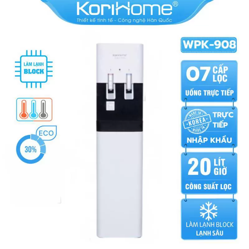 Máy lọc nước nóng lạnh Korihome WPK-908 chuẩn Hàn Quốc