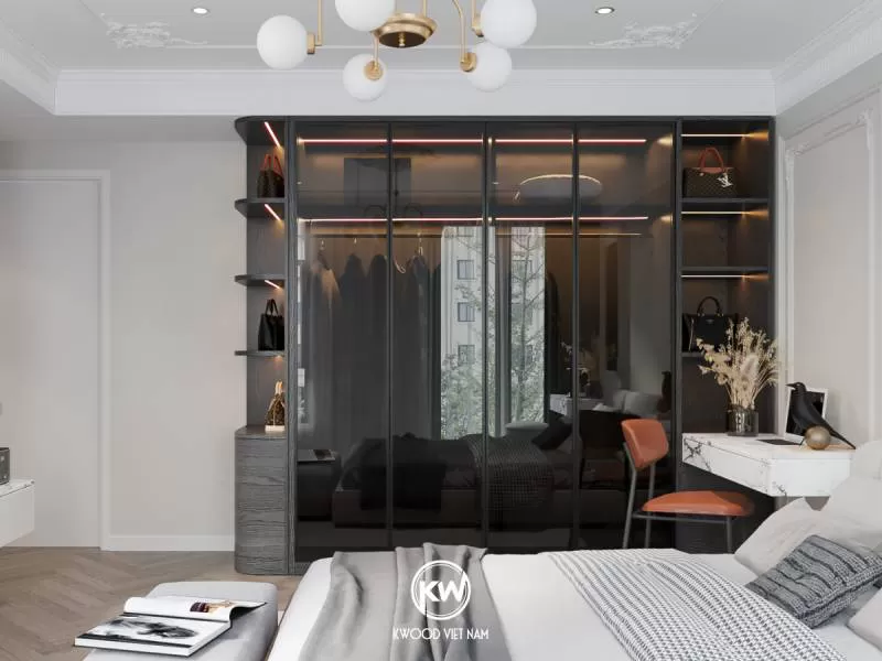 Tủ quần áo cánh kính lùa hiện đại – TQA48