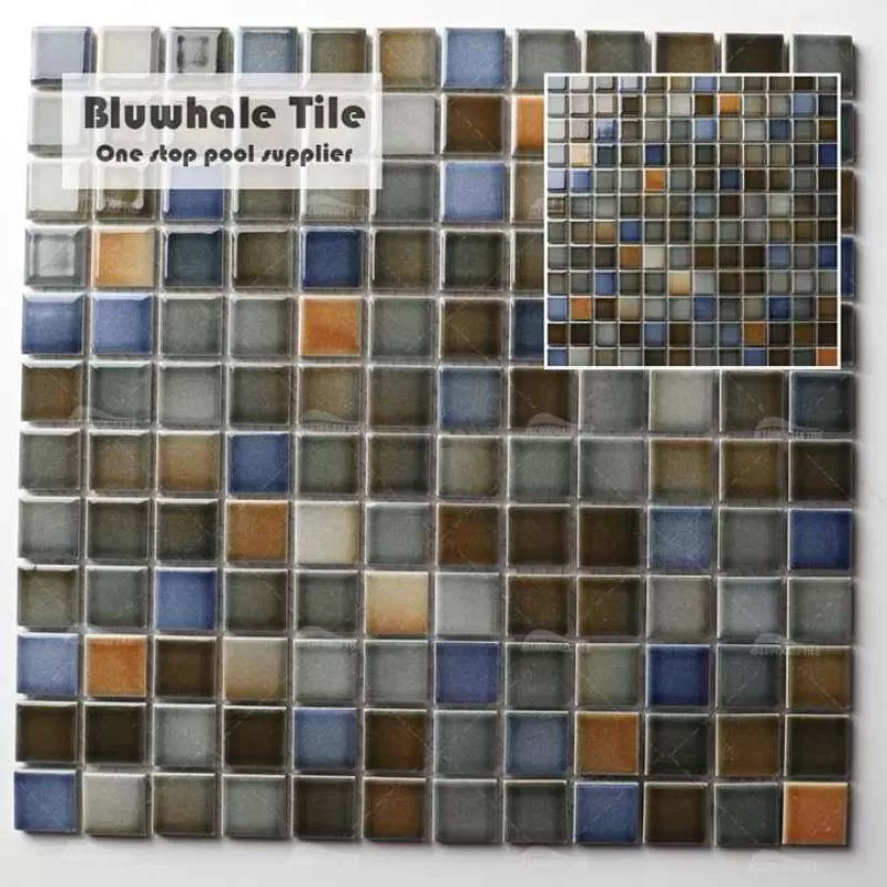 Cheap Price Kitchen Backsplash Bathroom Shower Wall Decor Ceramic 1x1 Square Glazed Porcelain Mosaic Tile for Pool