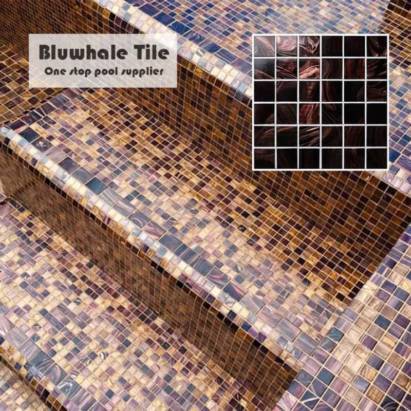 High Quality Unique Pattern Swimming Pool Shower Bathroom Wall 2x2 Golden Matte Square Hot Melt Glass Mosaic