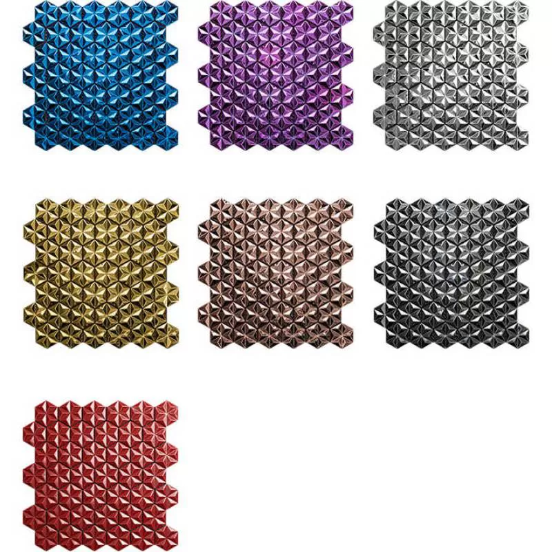 Sodimosaic New Design 3D Stainless Steel Tiles Gold Kitchen Backsplash Hexagonal Metal Mosaic Tile