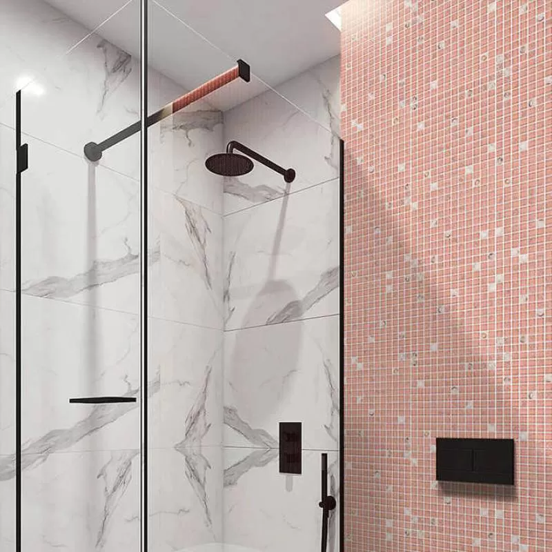 Wholesale Price Bathroom Red Shell Square 23*23Mm Glass Swimming Pool Mosaic Tile Decorative for Apartment