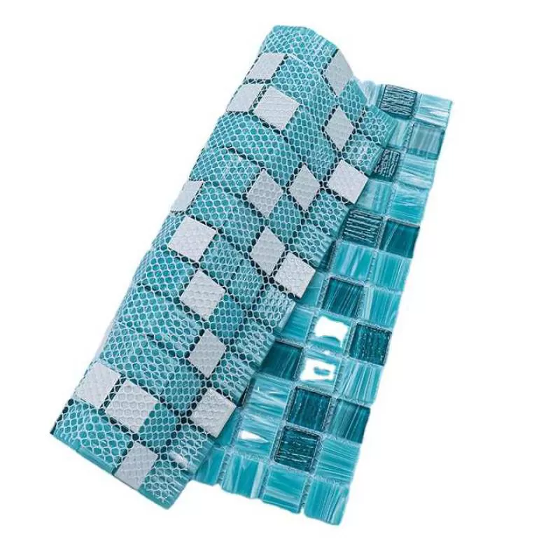 China Manufacturer Mediterranean SEA Blue Glass Tile Swimming Pool Mosaic Tile
