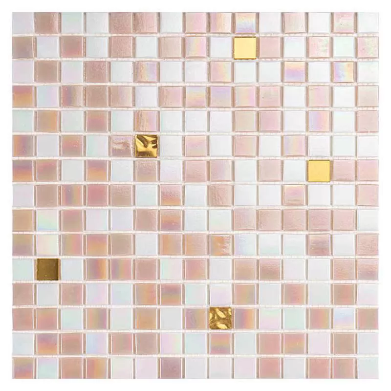 China Factory Supply Wear-Resistant Square Nice Looking Glass Pink Mosaic Tile for Home Decoration