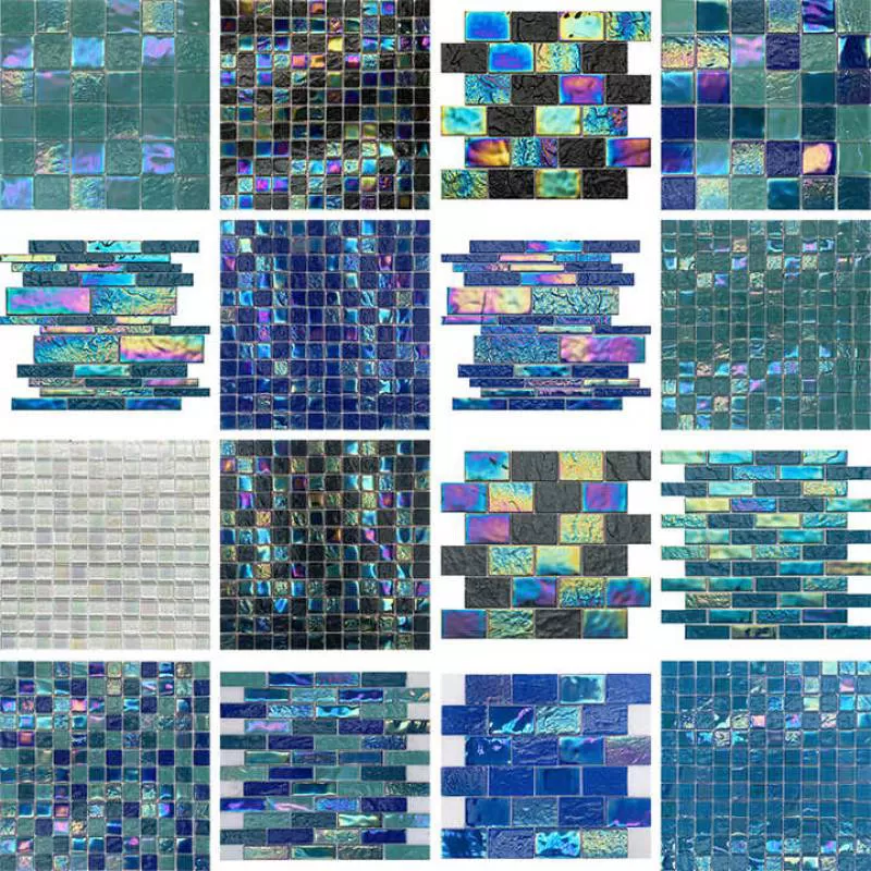 Penthouse Decor Square 6mm Glossy Glass Tiles Glitter Mosaic for Floor and Bathroom Wall Suppliers