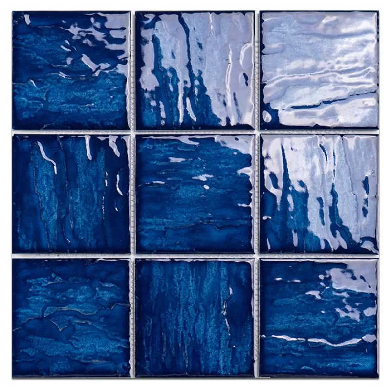 Outdoor Decoration Fashional Designed 300*300Mm Square Drak Blue Mosaic Tiles for Swimming Pool