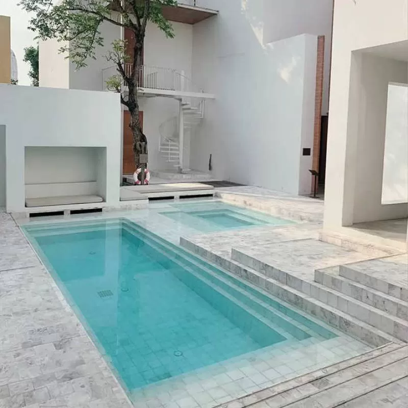 Hot Sale Matt White Ceramic Mosaic Tile for Hotel Marble Texture Mosaic Piece for Swimming Pool Outdoor