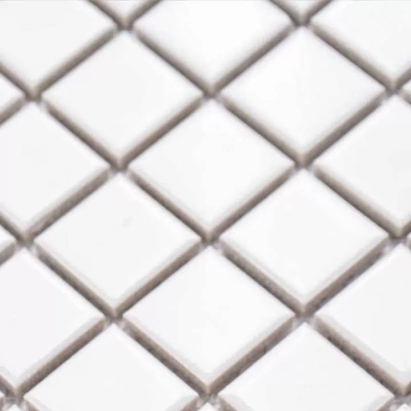 5mm Thickness Hotel Kitchen Wall Ceramics Tiles Porcelain Glaze Pure White Ceramic Mosaic Tile for Wall and Floor